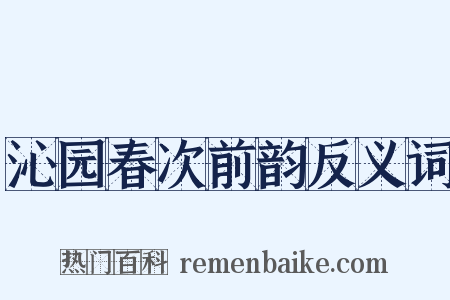 沁园春次前韵反义词是什么意思的图片